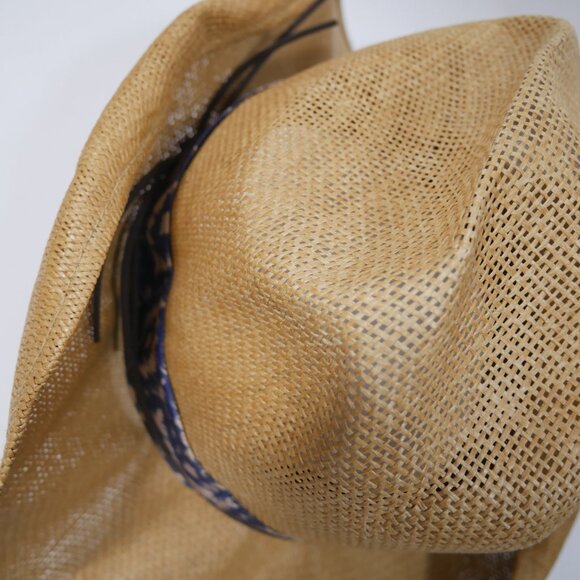 Women\'s FRYE Pinch Front Western Straw Cowboy Hat ~ Festival Boho